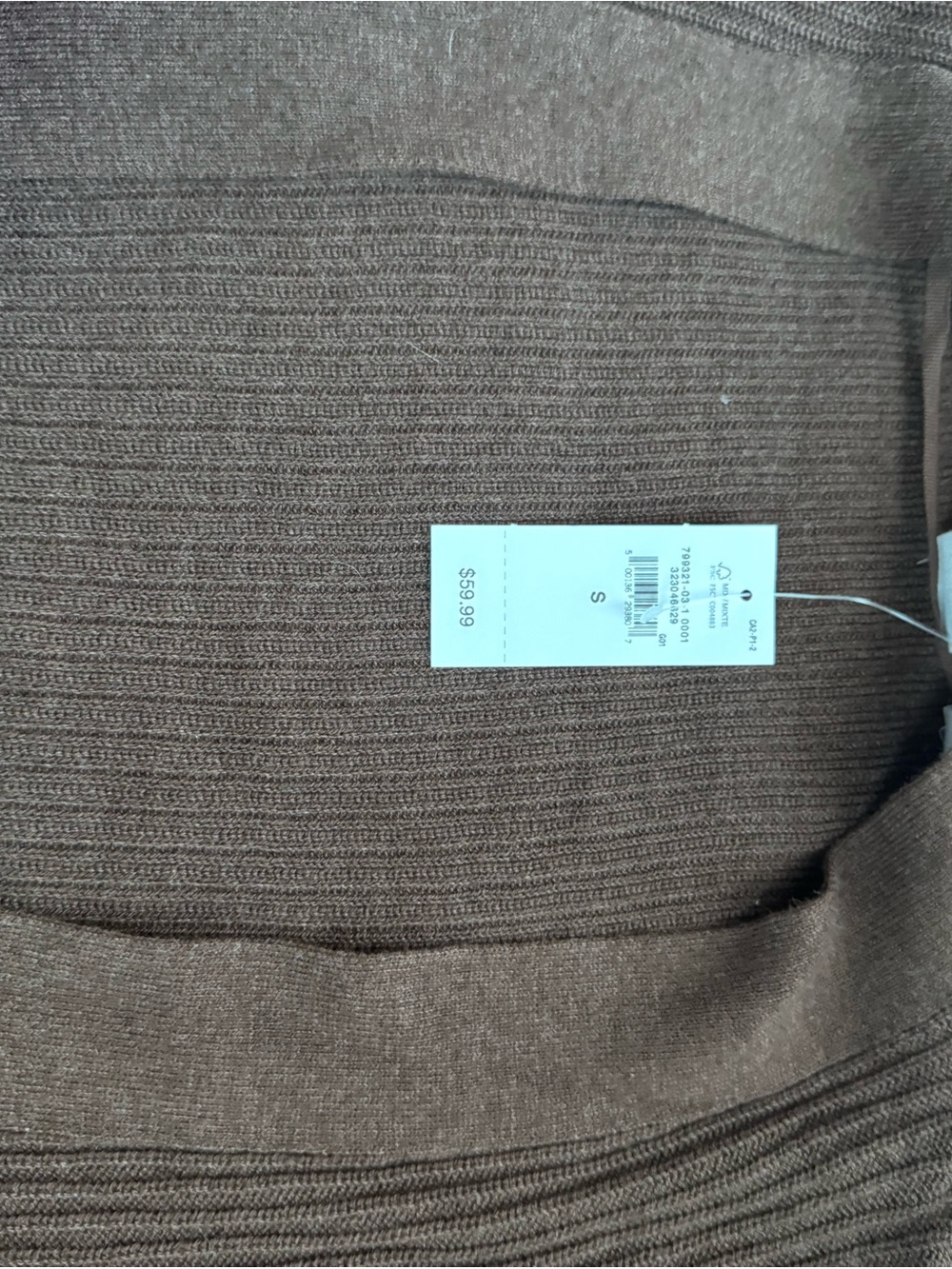 GAP Brown Ribbed Open-Front Cardigan - Picture 2 of 2